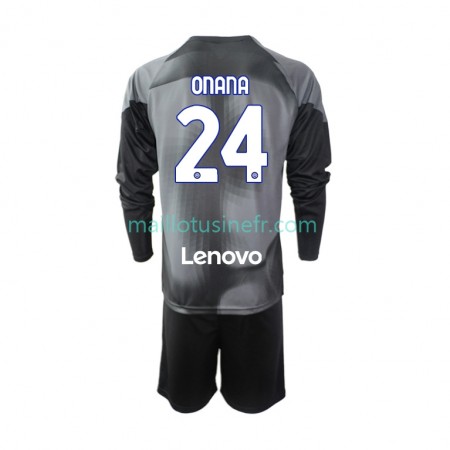 Maillot de Foot Inter Milan Andre Onana 24 Gardien Domicile 2022-23 Manches Longues - Enfant
